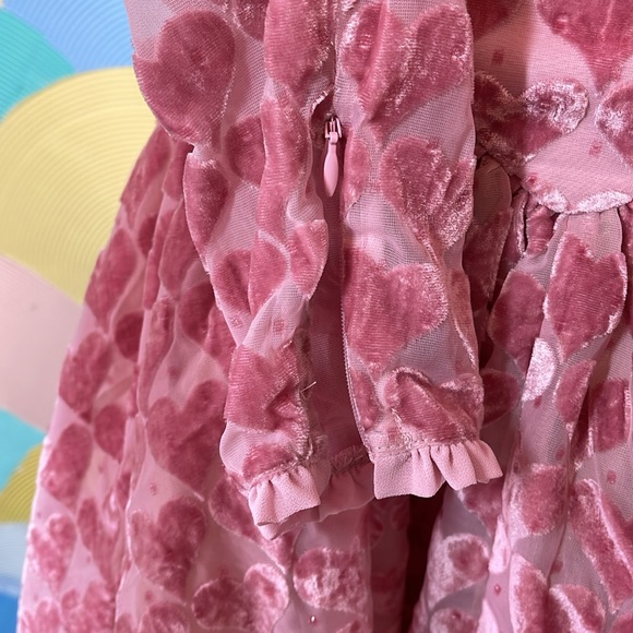 For Love and lemons Velvet pink heart Dress Theresa Mini Dress NWT - Picture 4 of 14